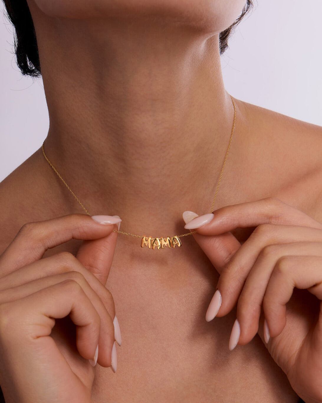 Bubble Initial MAMA Necklace - 925k Sterling Silver