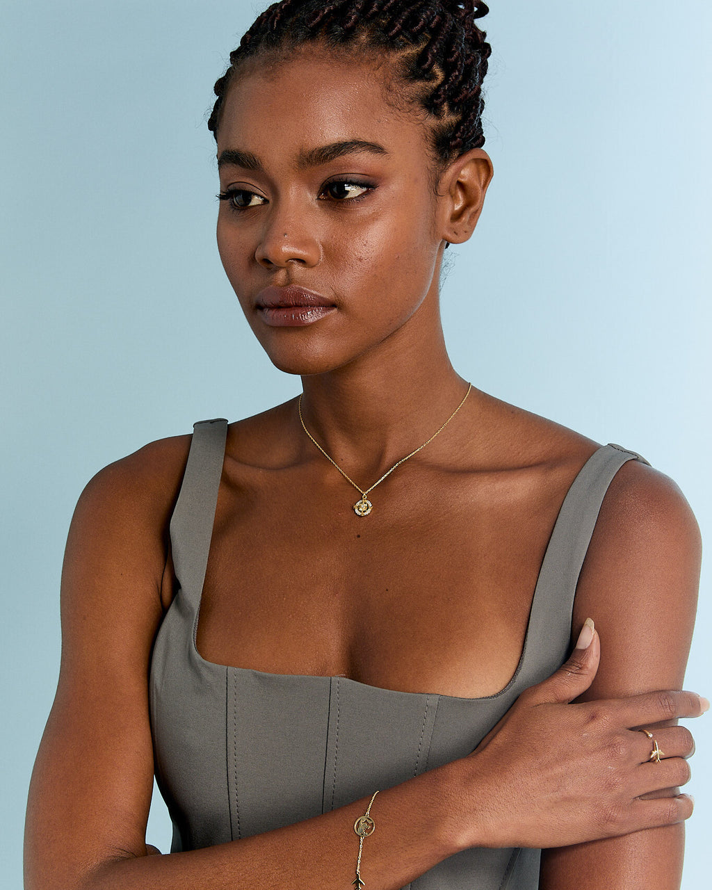 Minimalist Compass Necklace Travel Gift - 18k Gold Vermeil