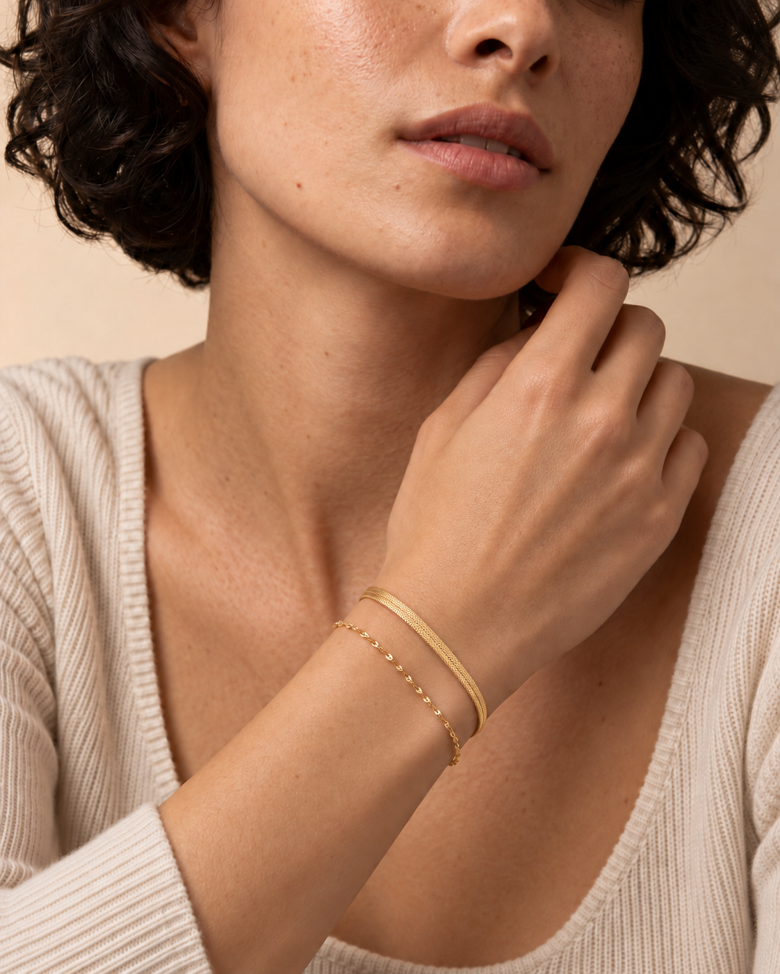 Herringbone & Singapore Bracelet Set