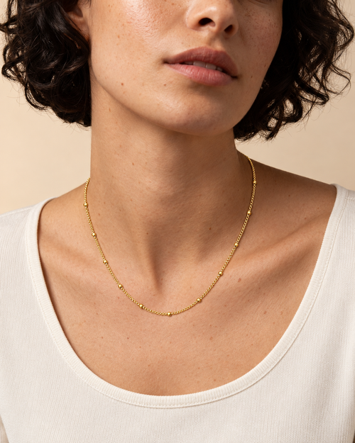 Beaded Station Chain Necklace