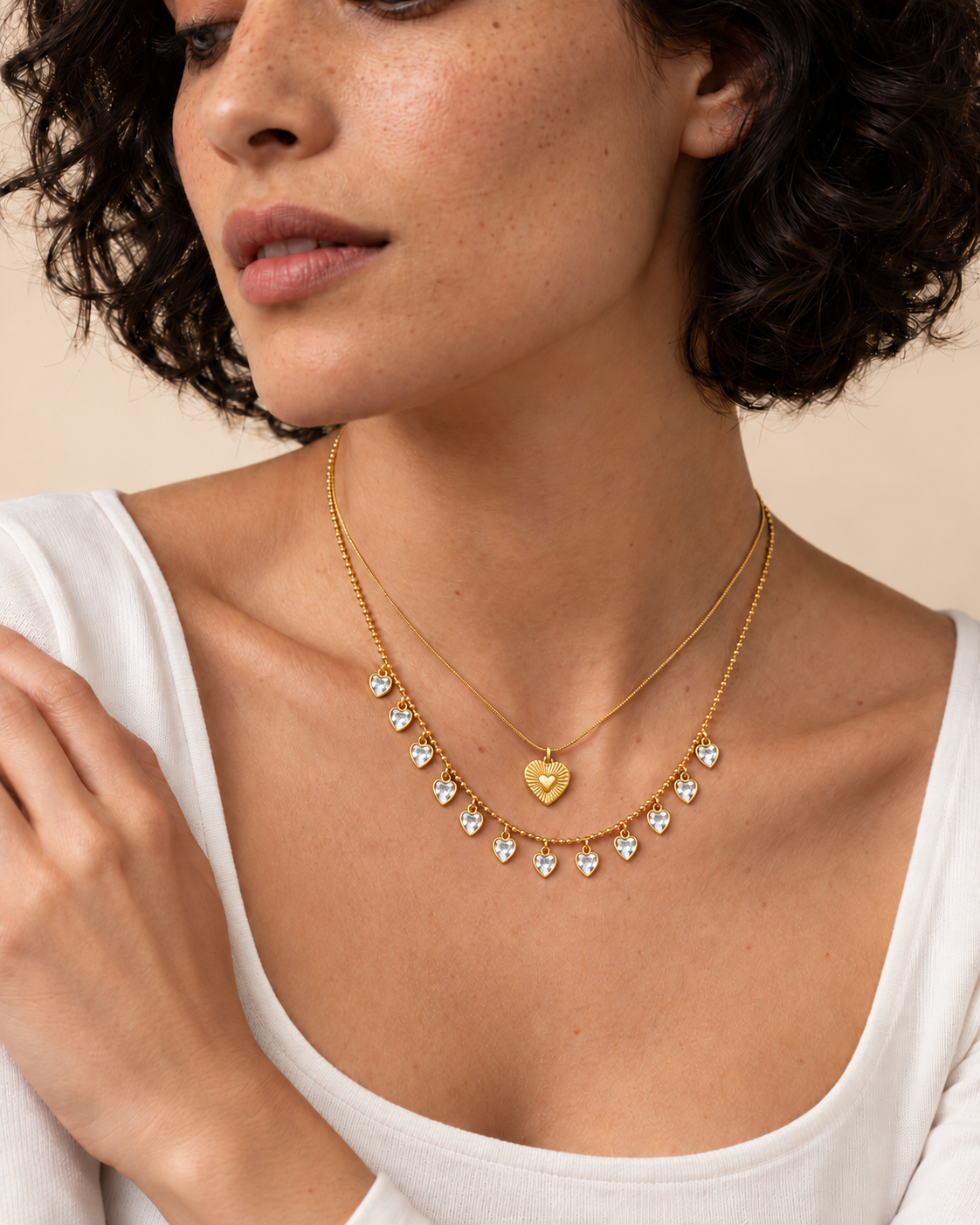 Sunburst Heart Layering Set on model