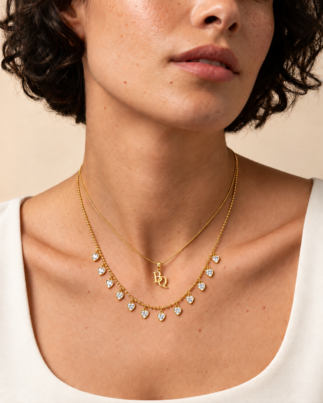 Initial & Heart Layering Set on model