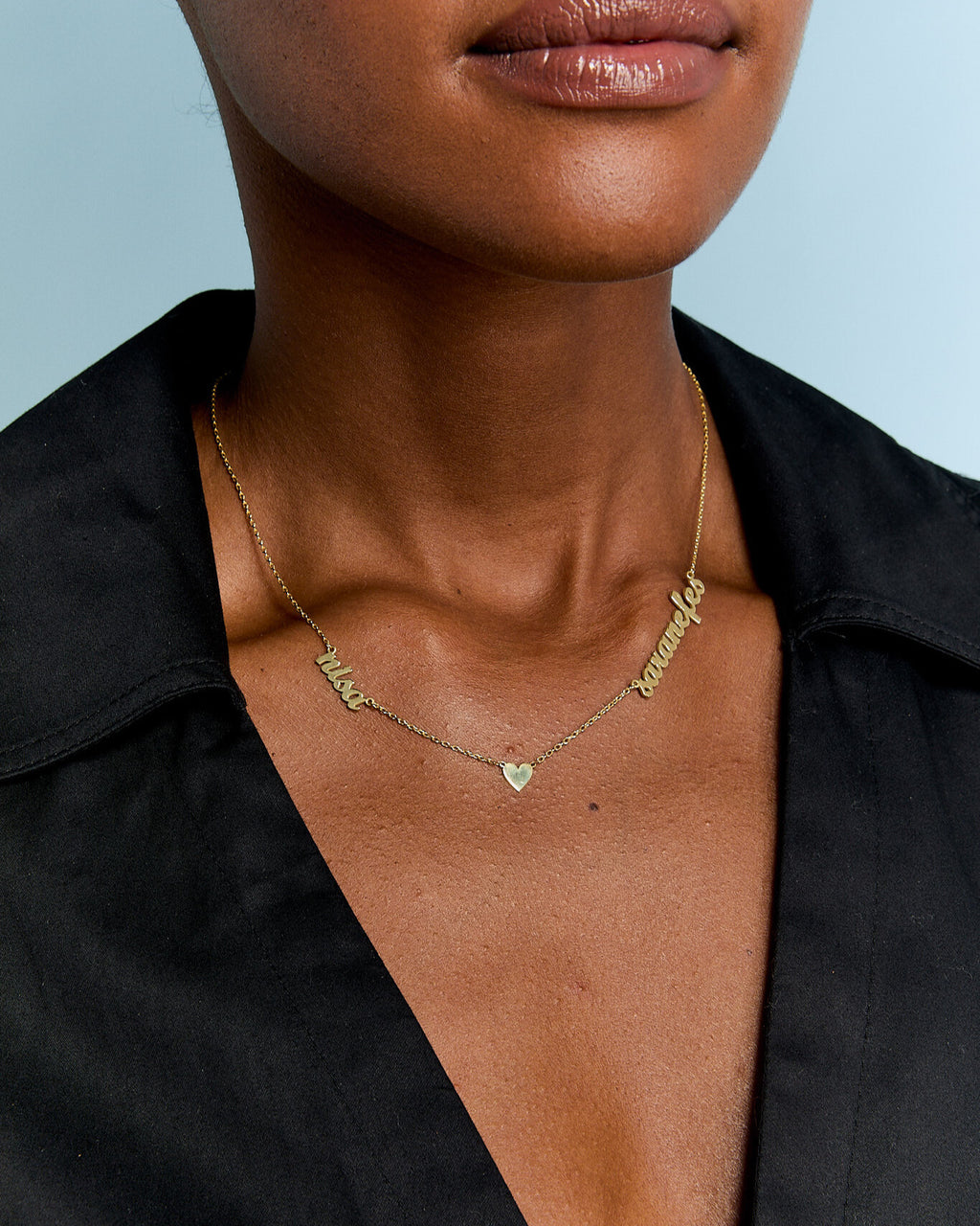 Personalized Two Name Necklace - 925k Sterling Silver