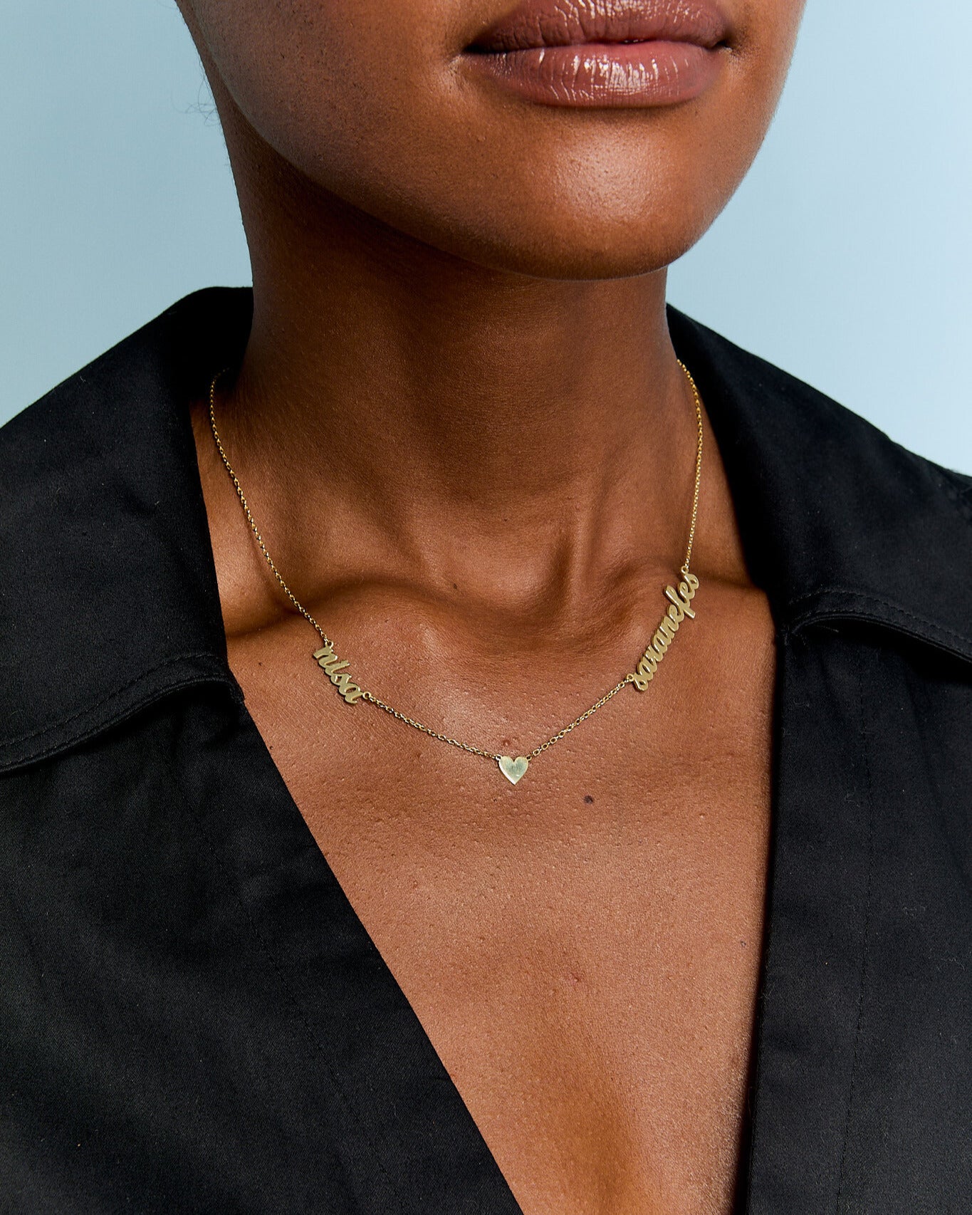 Personalized Two Name Necklace - 925k Sterling Silver