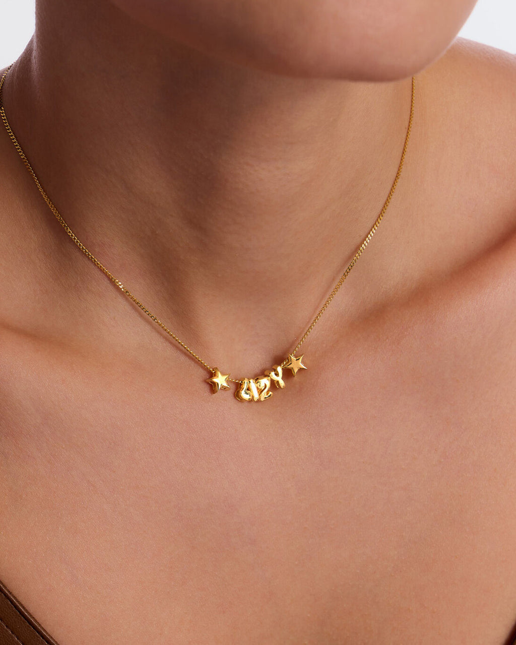 Bubble Initial MAMA Necklace - 18k Gold Vermeil