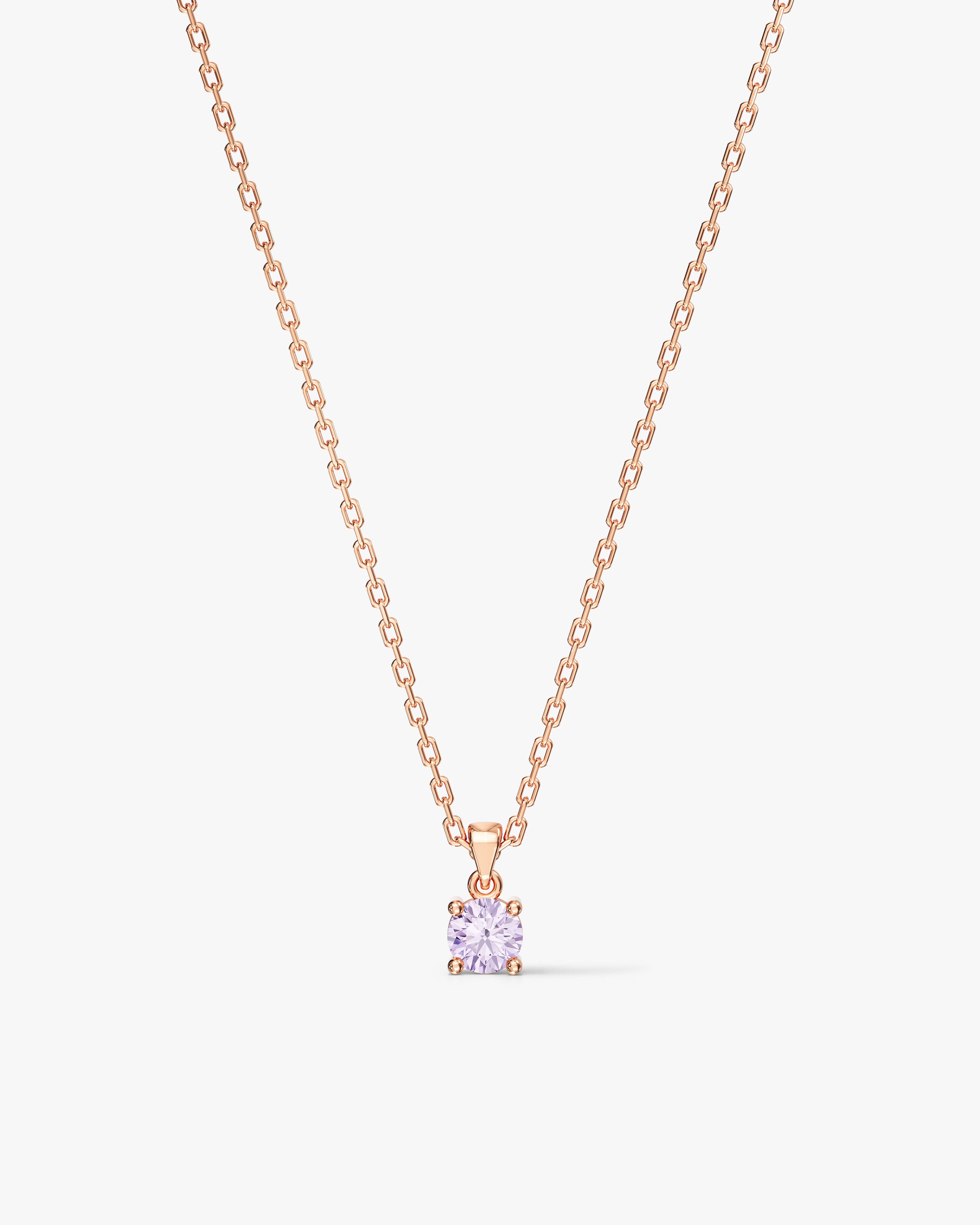 Prong Set Round Cut Solitaire Pendant (0.50 CT)