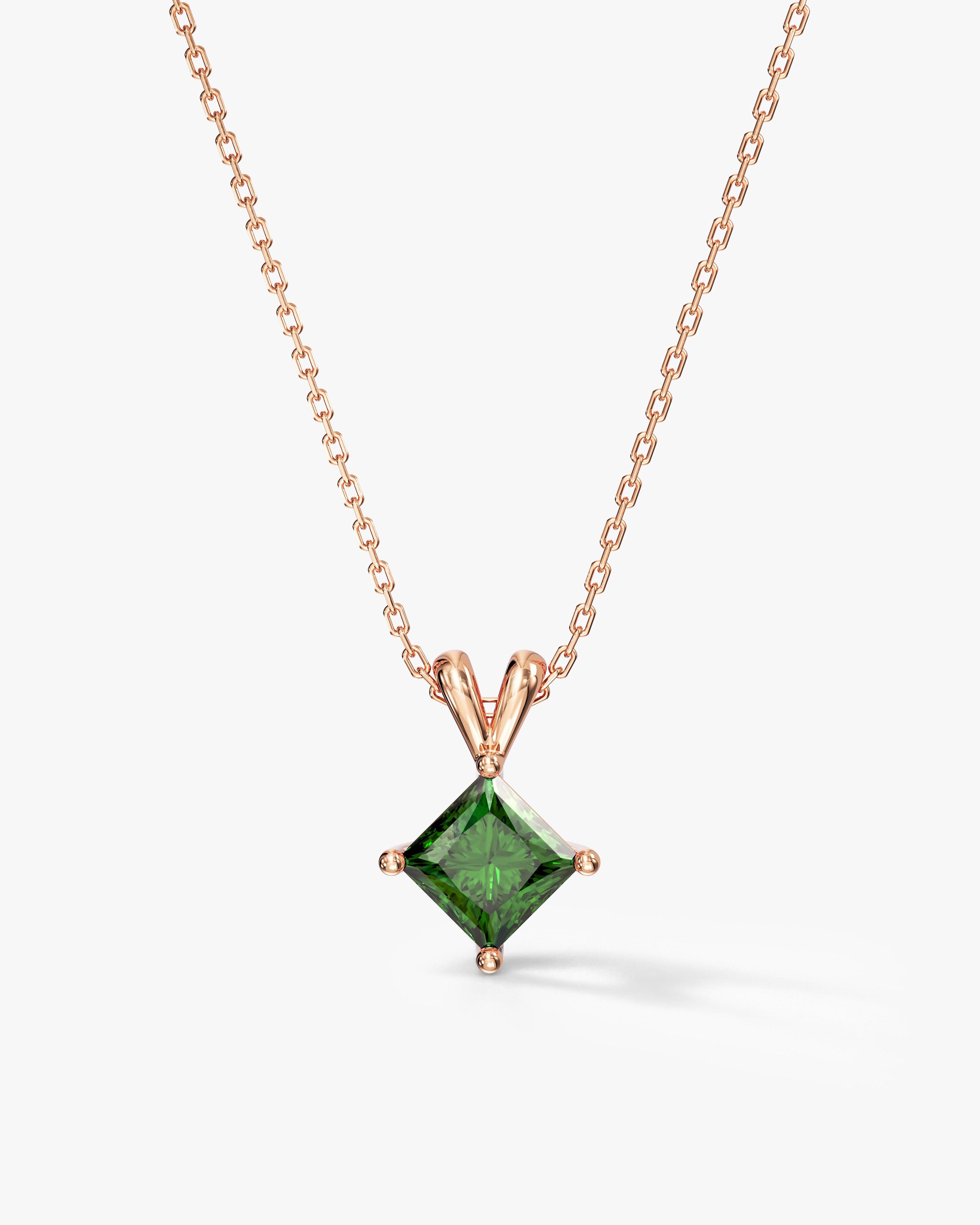 Double Bail Birthstone Solitaire Pendant Necklace