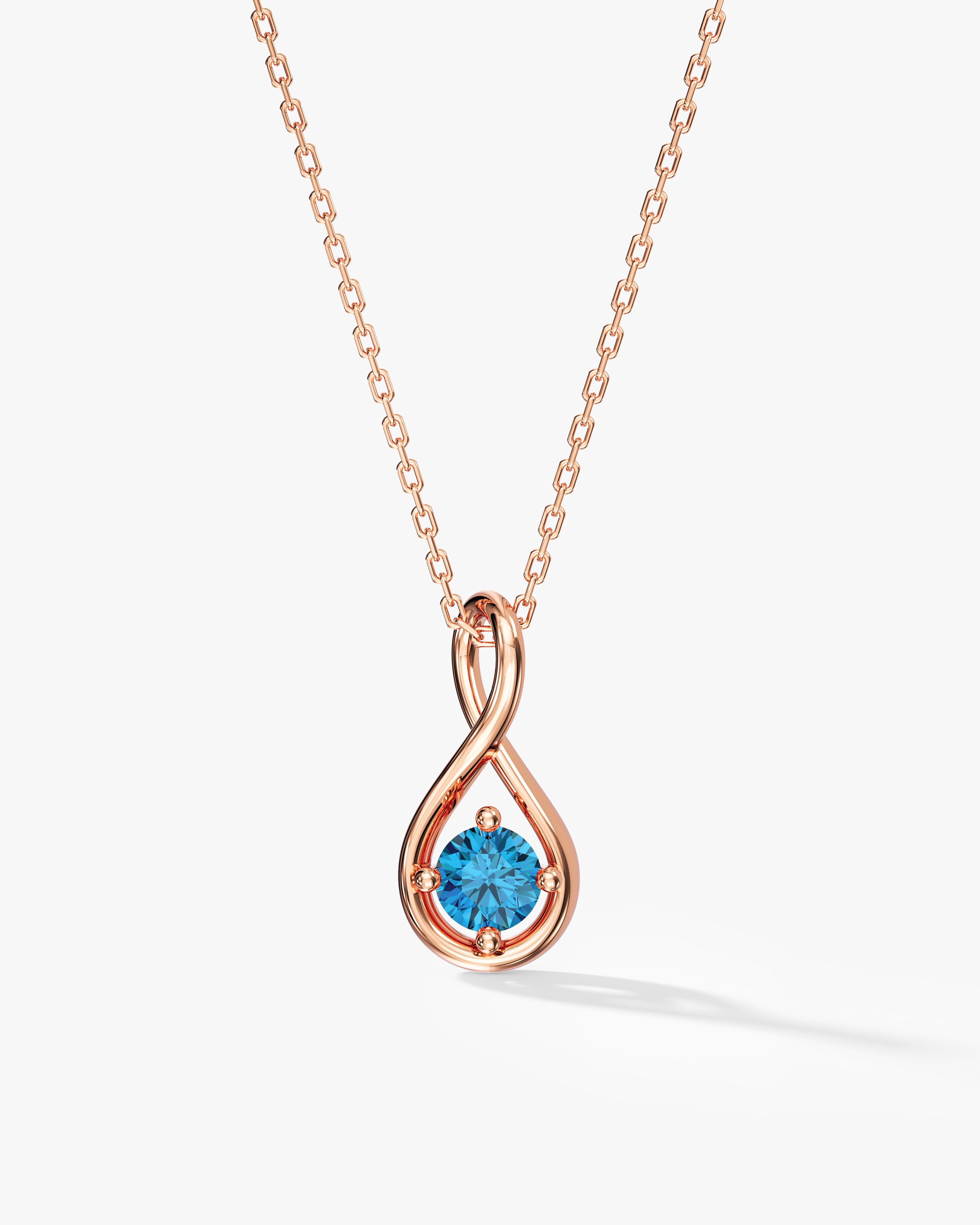 Infinity Solitaire Birthstone Necklace