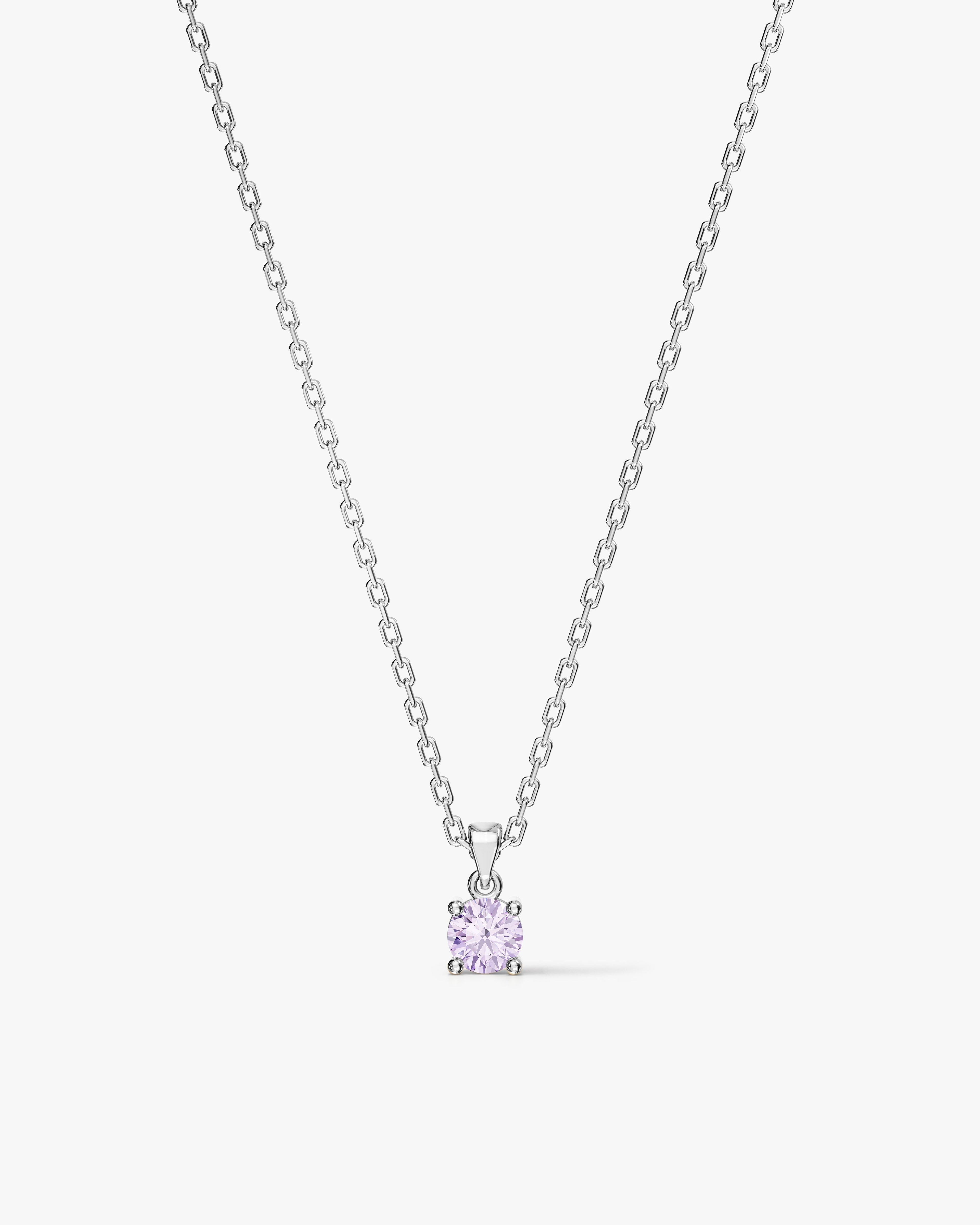Prong Set Round Cut Solitaire Pendant (0.50 CT)