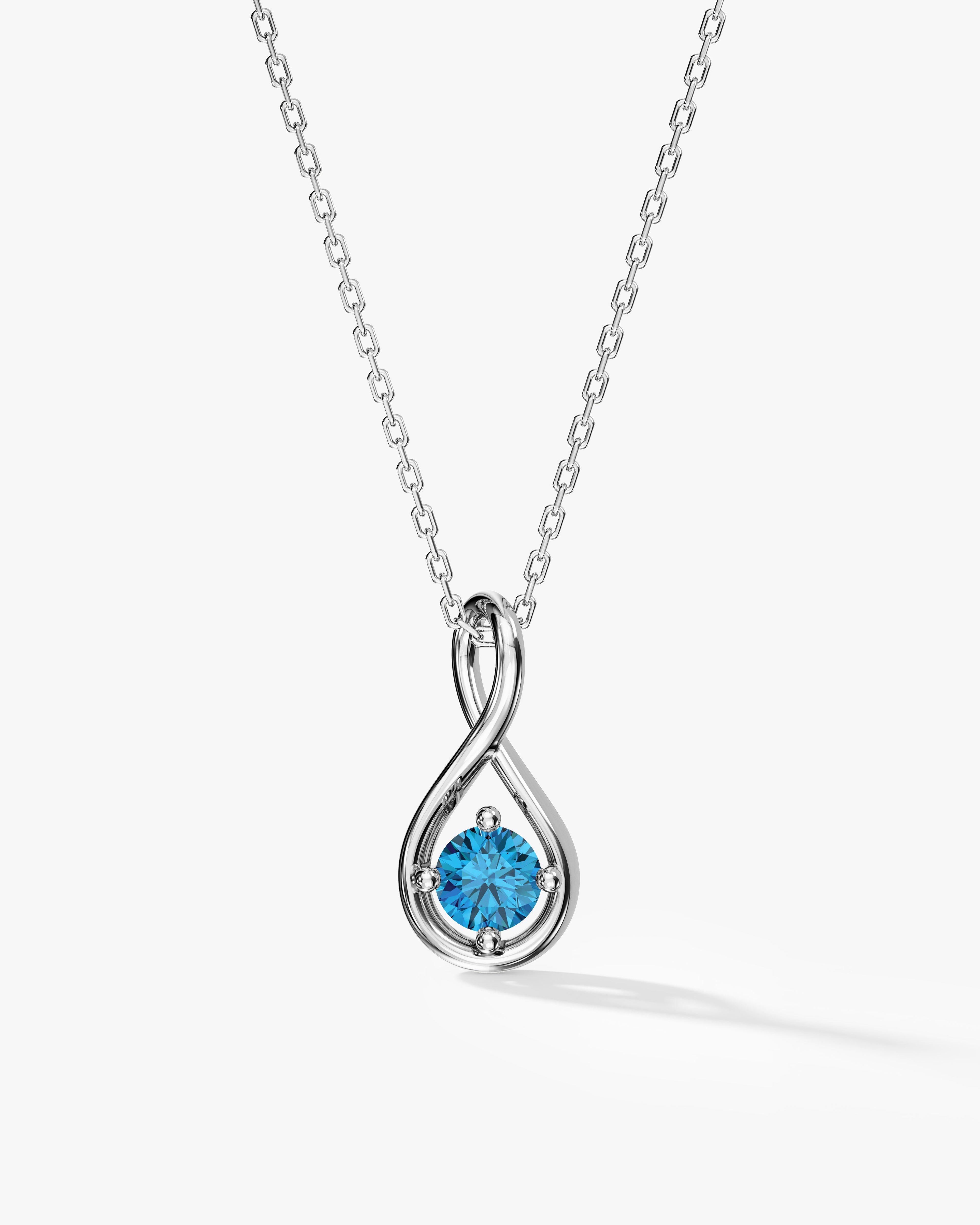 Infinity Solitaire Birthstone Necklace