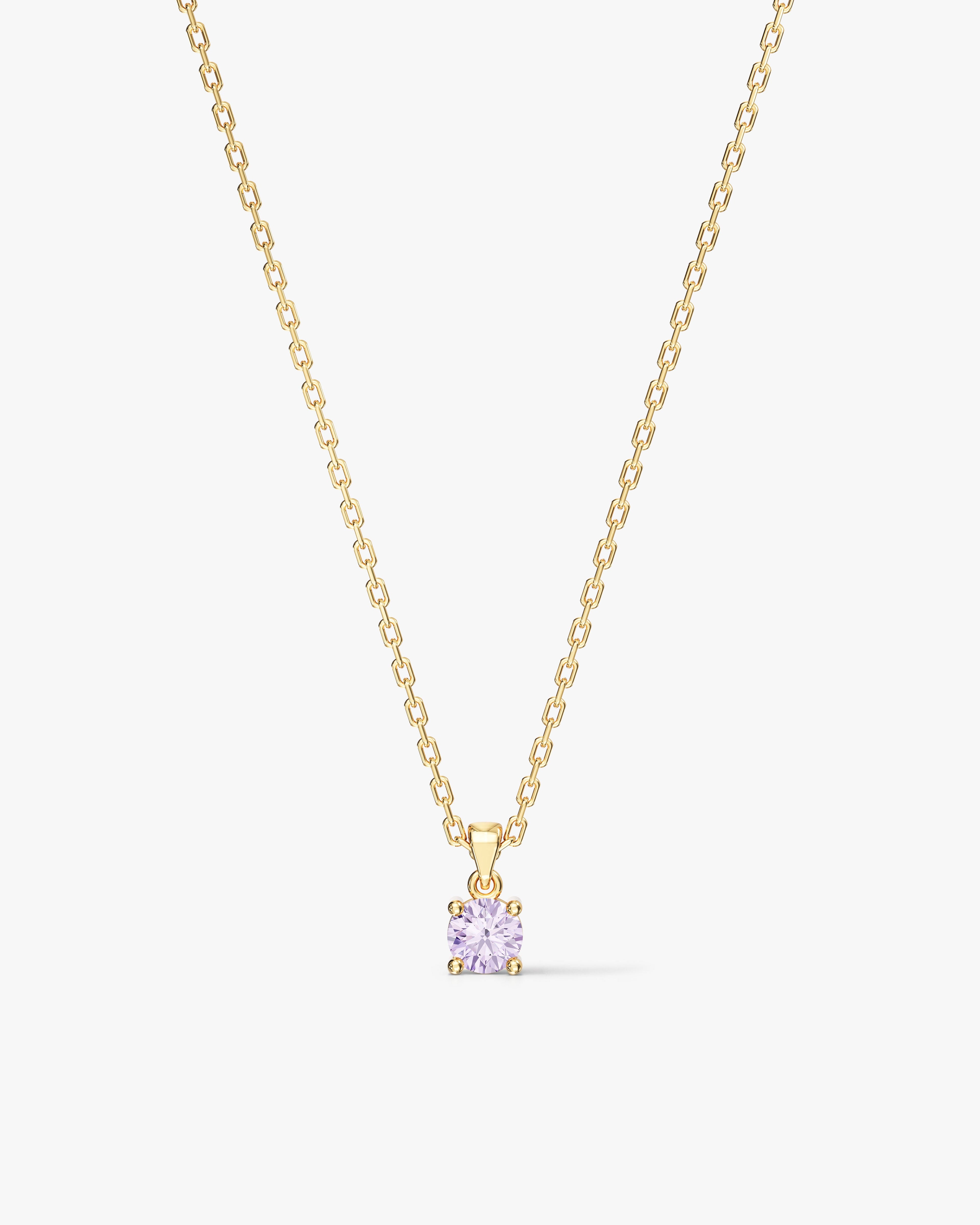 Prong Set Round Cut Solitaire Pendant (0.50 CT)