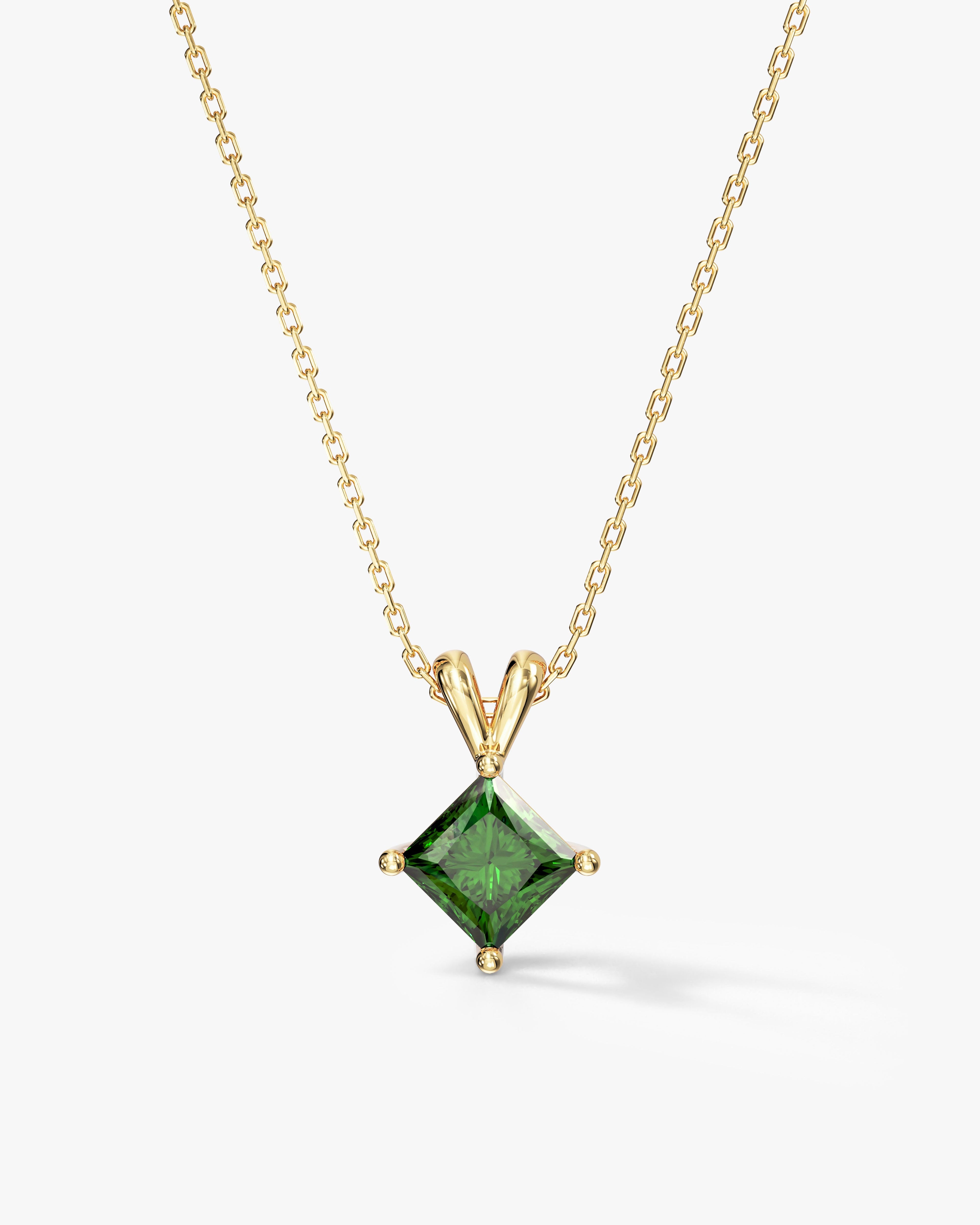 Double Bail Birthstone Solitaire Pendant Necklace