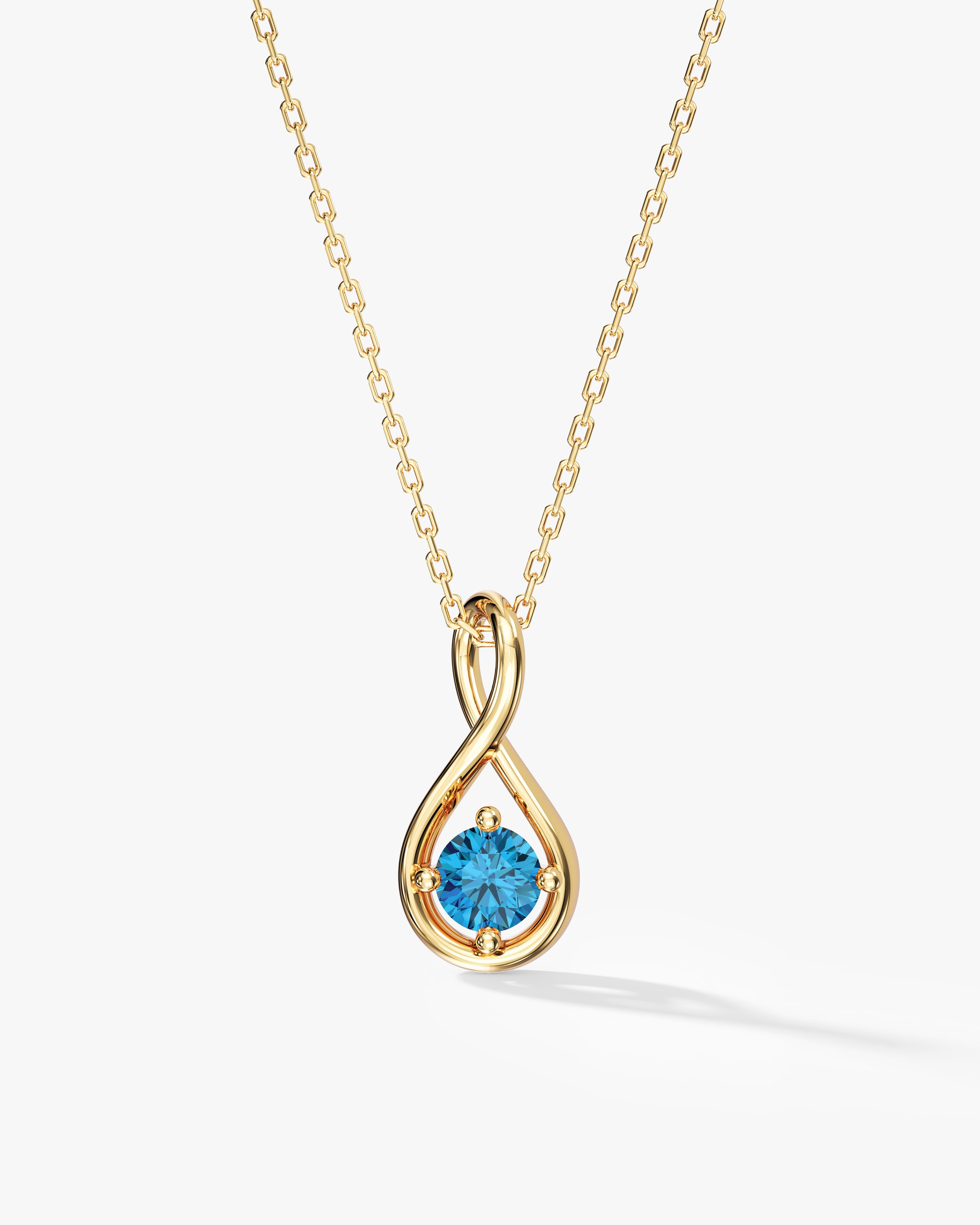 Infinity Solitaire Birthstone Necklace