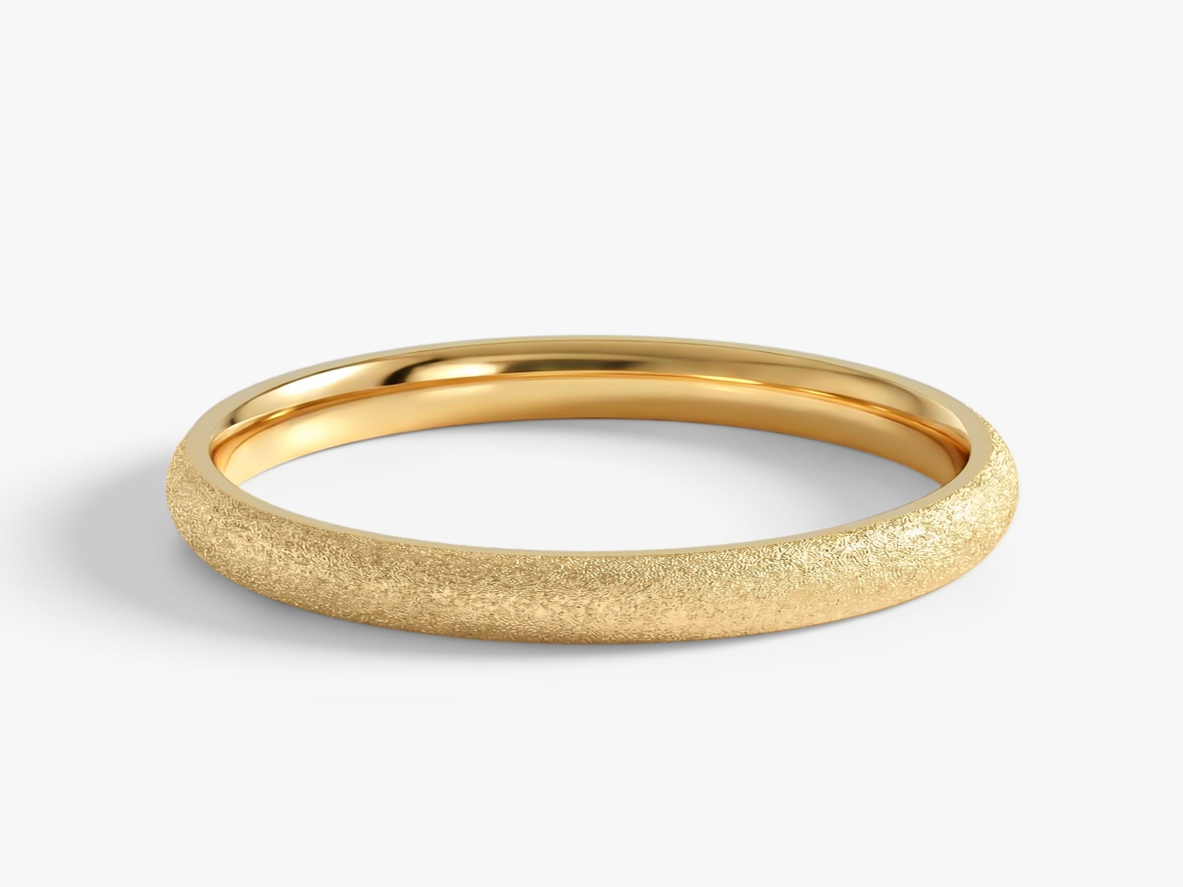 2mm Classic Dome Wedding Band with Stardust Finish