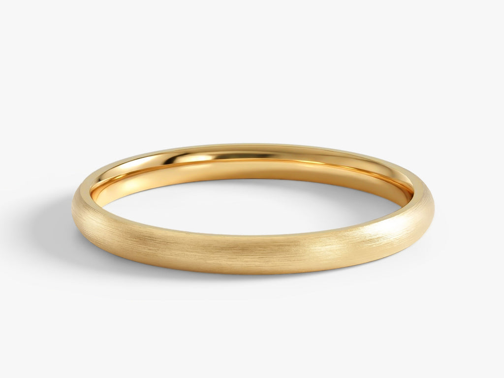 2mm Classic Dome Wedding Band - Matte Brushed