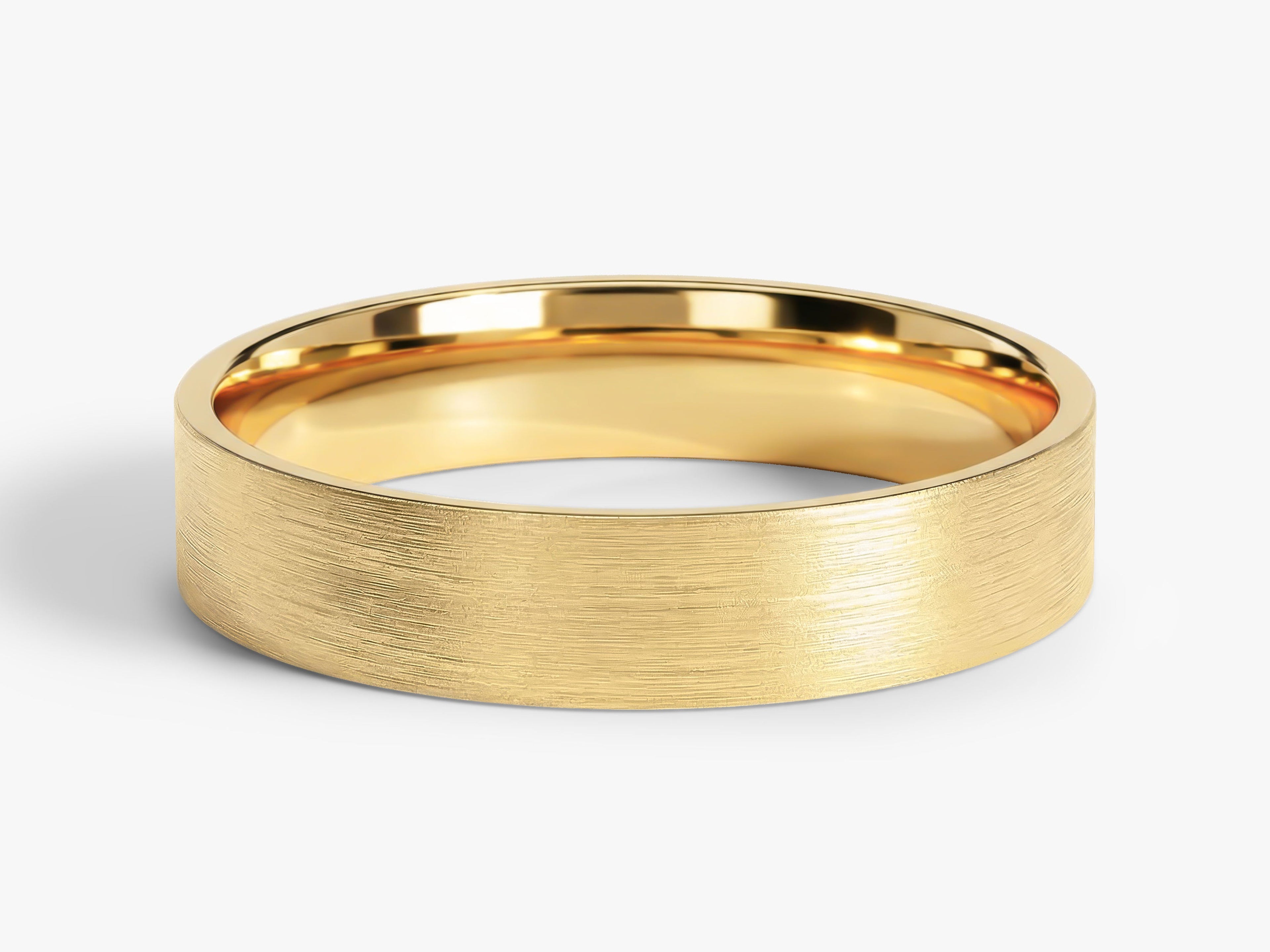 4mm Classic Flat Wedding Band - Matte Brushed