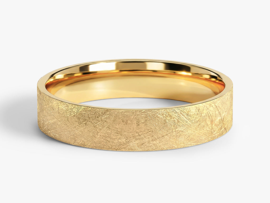 4mm Flat Wedding Band with Ice Matte Finish