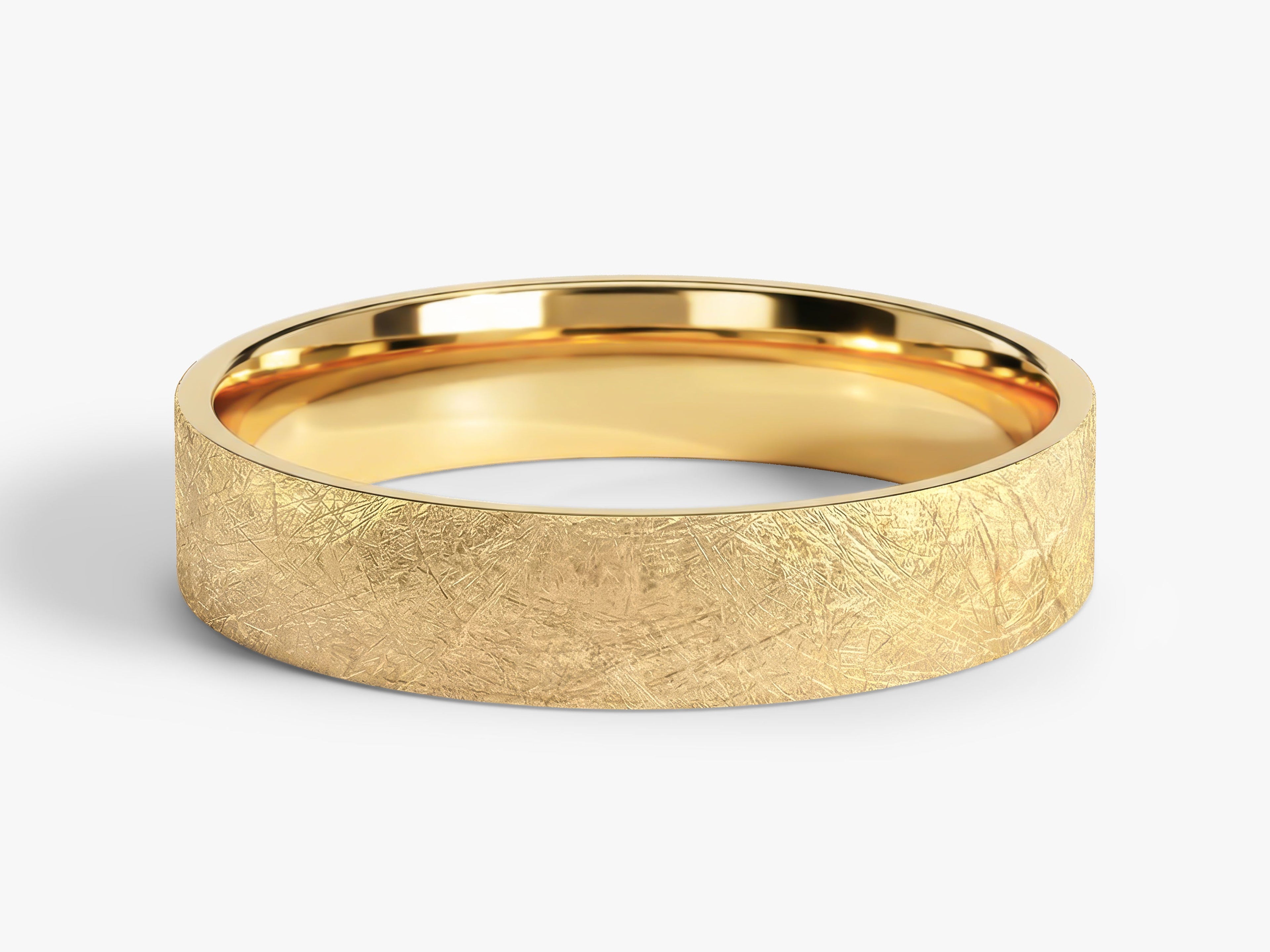 4mm Flat Wedding Band with Ice Matte Finish