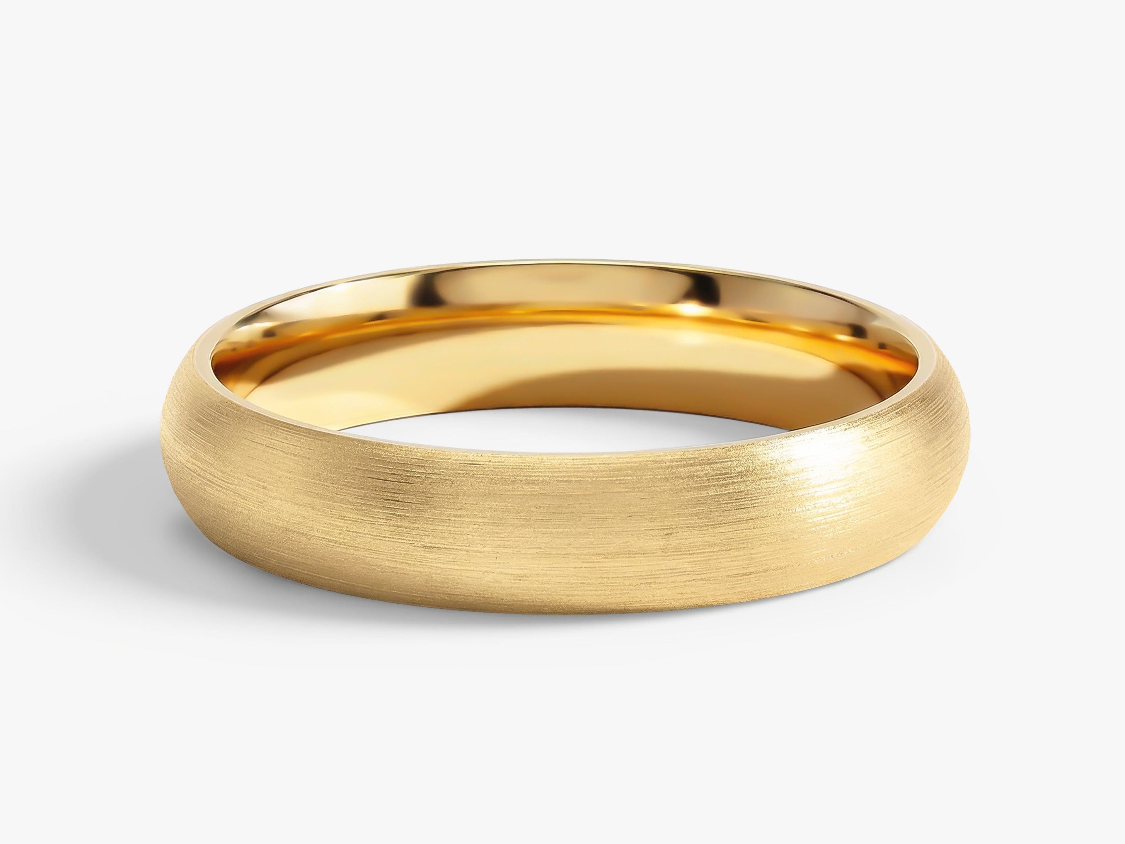 4mm Classic Dome Wedding Band - Matte Brushed