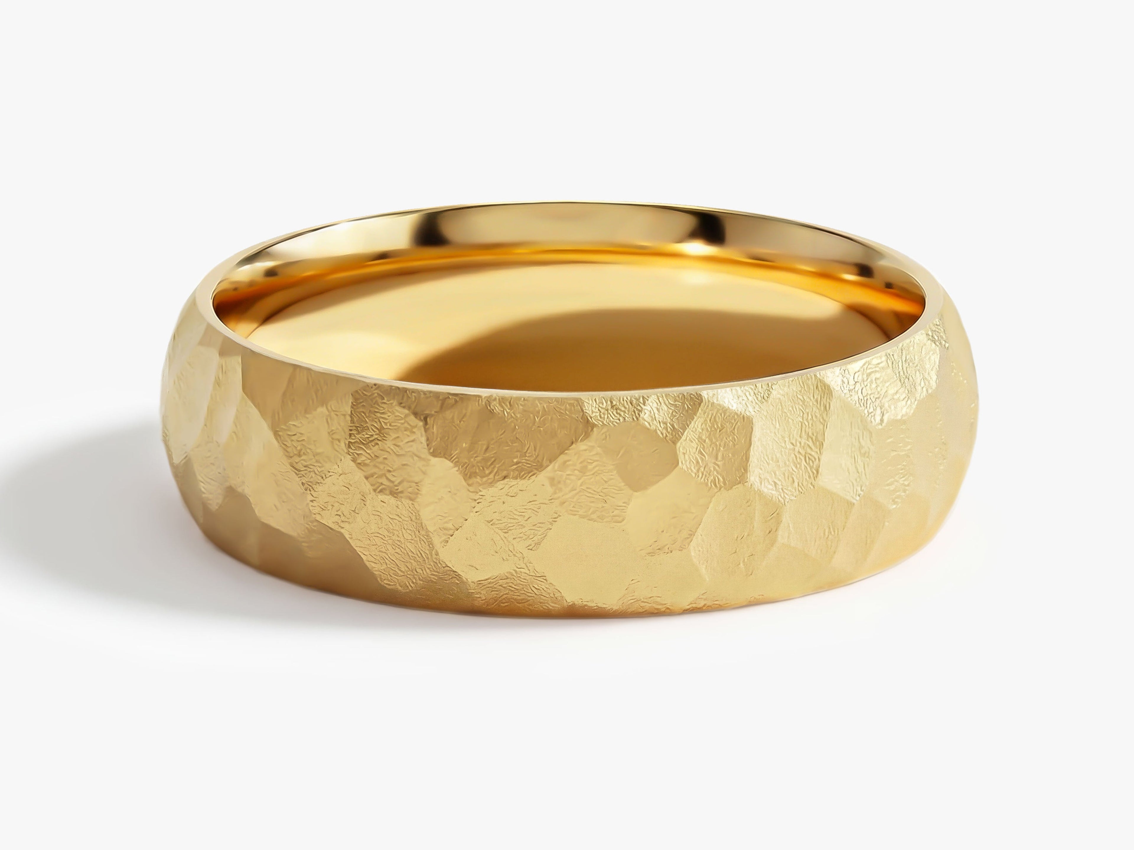 6mm Hammered Dome Wedding Band