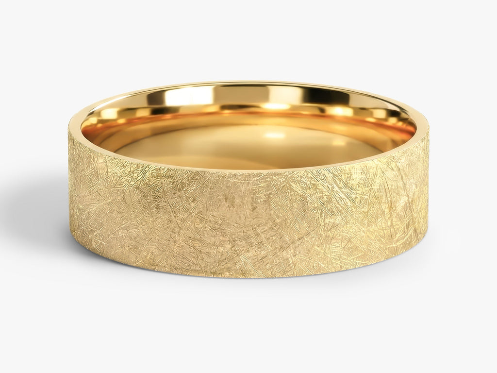 6mm Flat Wedding Band with Ice Matte Finish