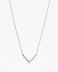 Minimalist Silver V Shape Gemstone Necklace  - Dainty Jewelry