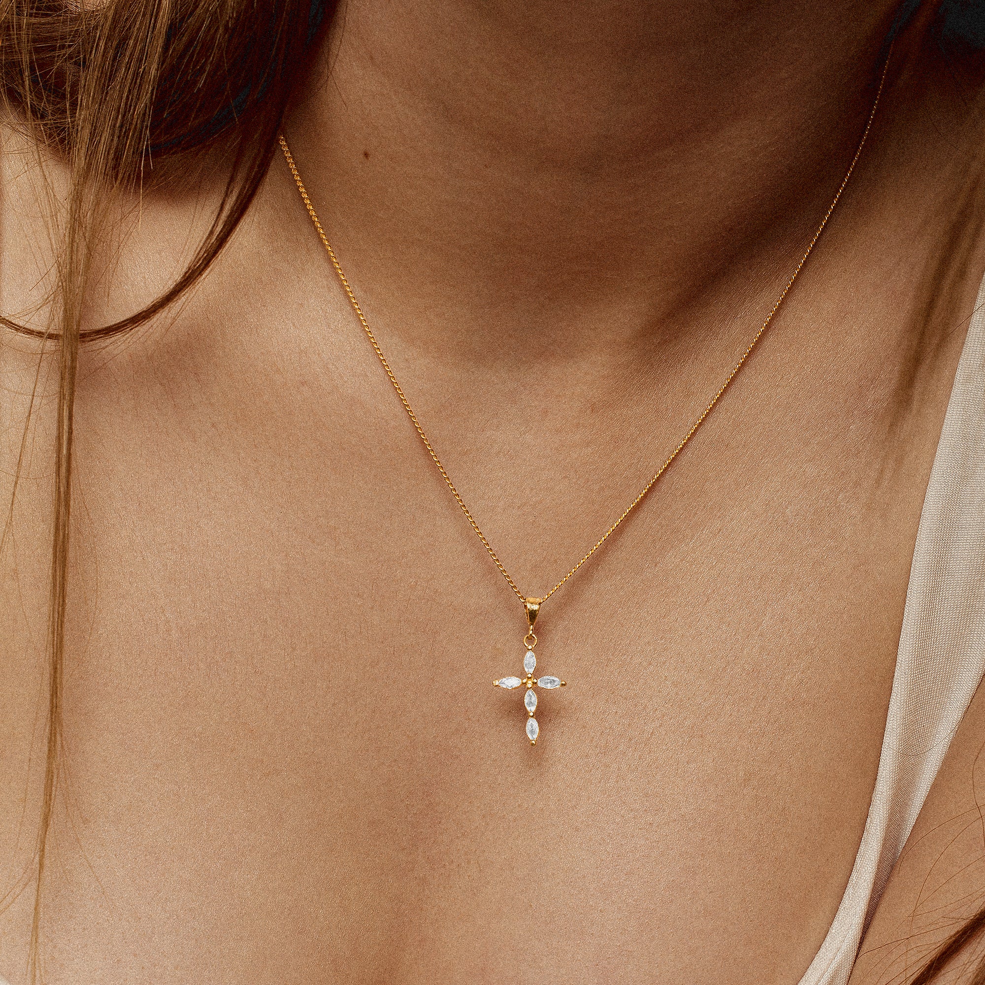 Dainty Cross Necklace - 925k Sterling Silver