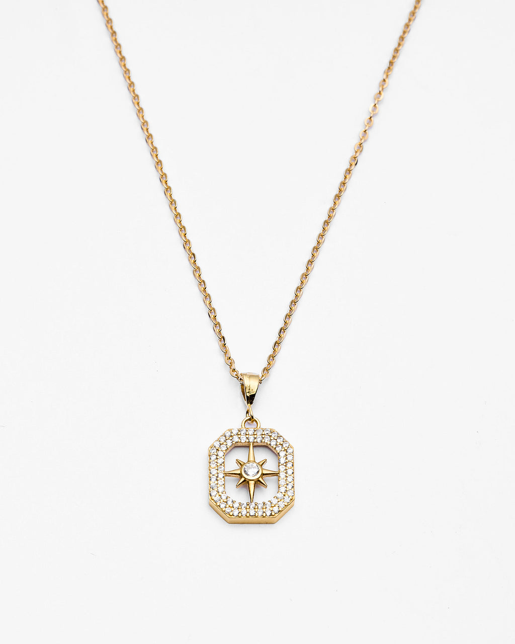 Timeless Layered Necklace Set, North Star Pendant & USA Letter Charms - 18k Gold Vermeil