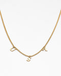 Drop Initial Pendant Necklace with Curb Chain - Initial Jewelry