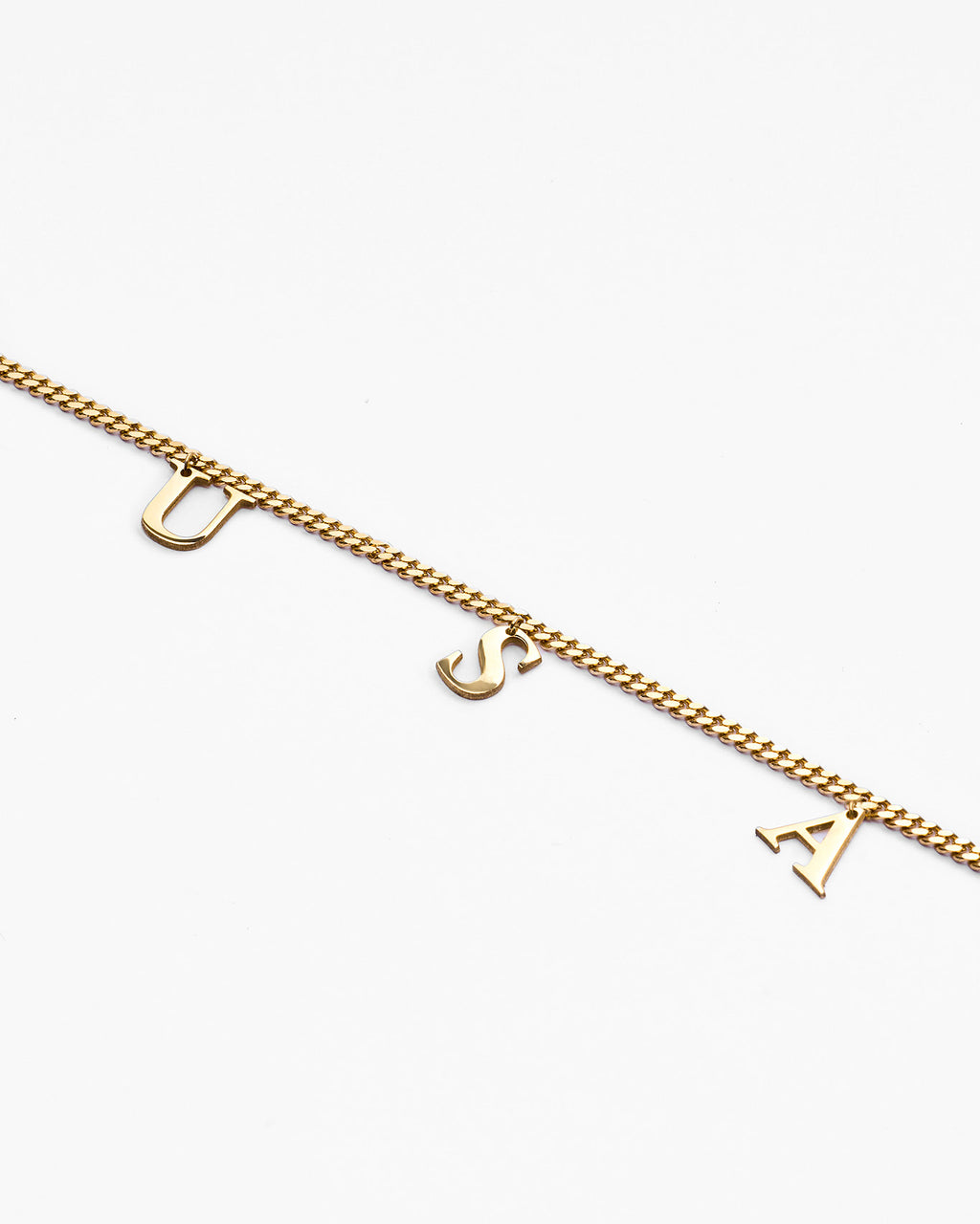 Drop Initial Pendant Necklace with Curb Chain - 18k Gold Vermeil