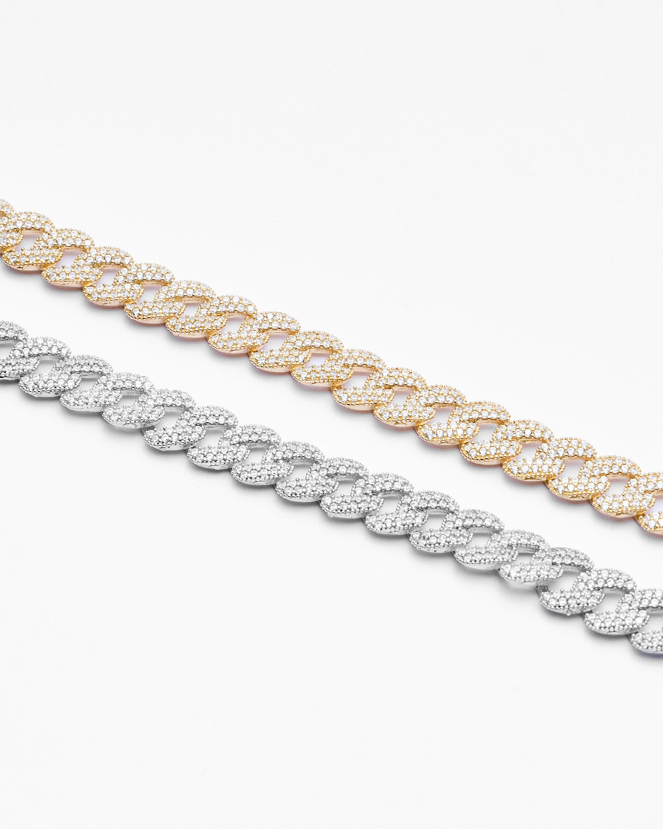 Iced Out Cuban Link Chain Necklace - 18k Gold Vermeil