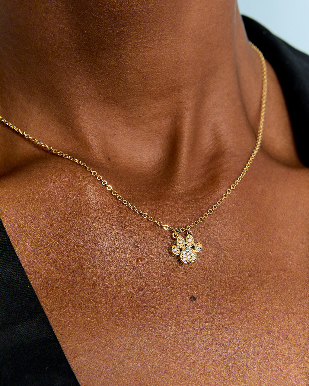 Gold Paw Print Necklace - 18k Gold Vermeil