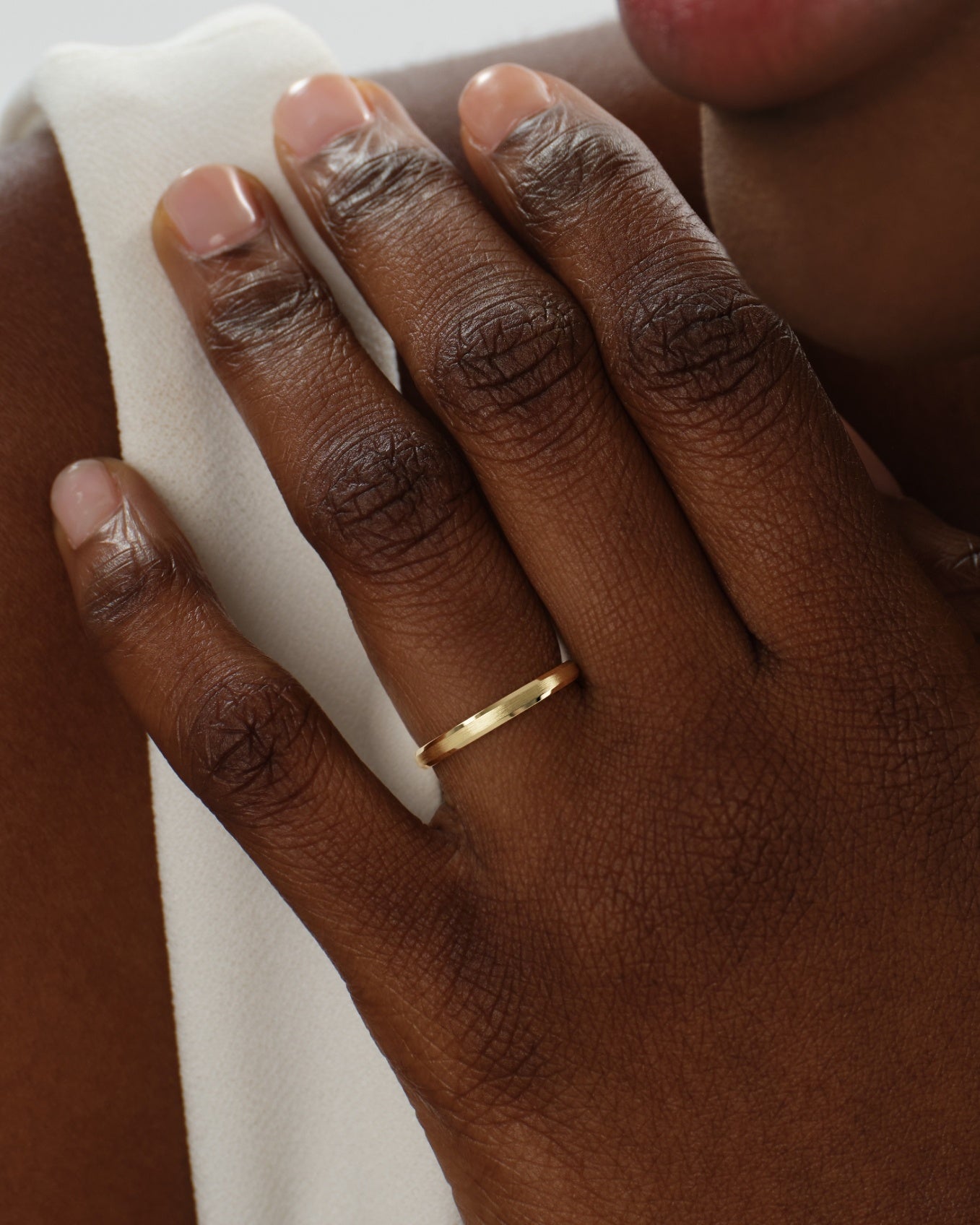 2mm Beveled Edge Wedding Band - Matte Brushed