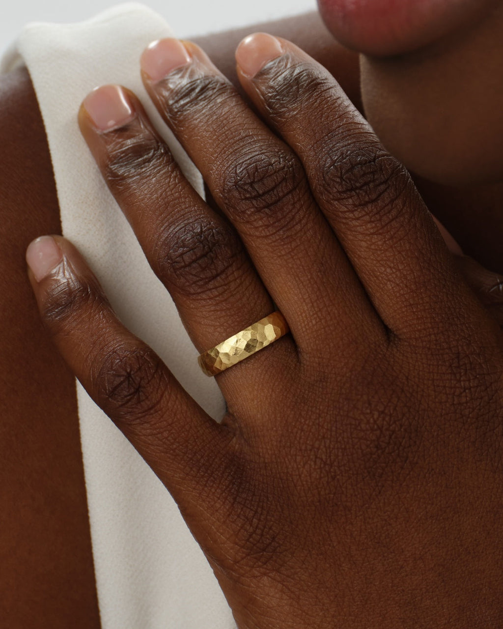 5mm Hammered Dome Wedding Band