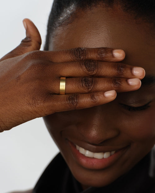 6mm Classic Flat Wedding Band - Matte Brushed