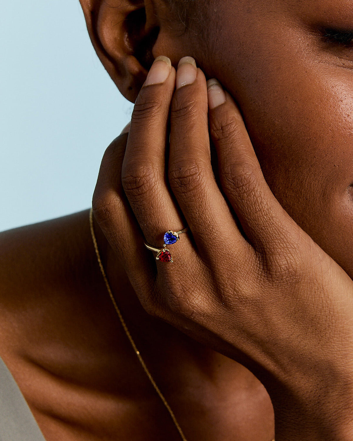 Custom Heart Birthstone Ring, Stacking Ring - 18k Gold Vermeil