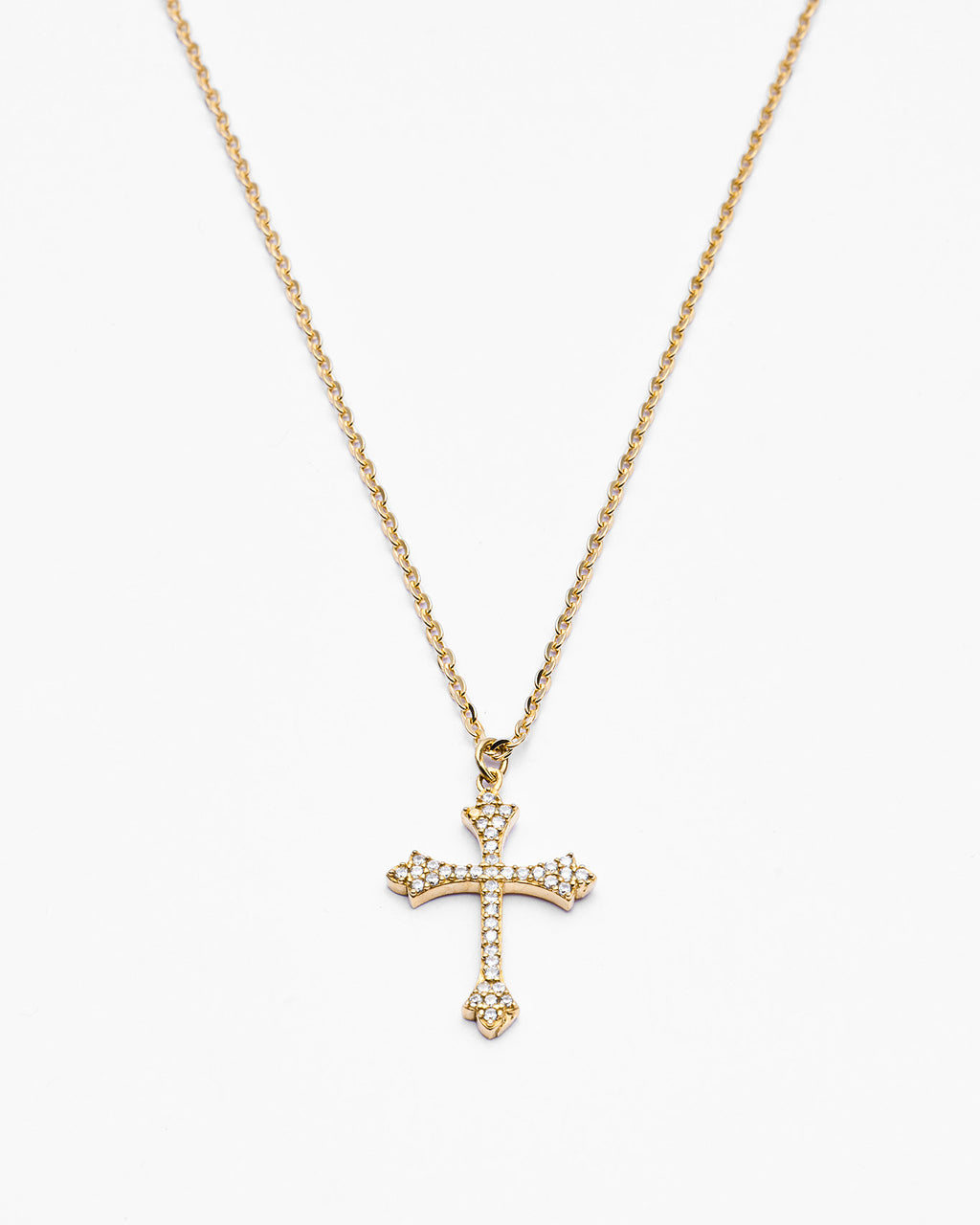 Elegant Cross Pendant Necklace - 18k Gold Vermeil