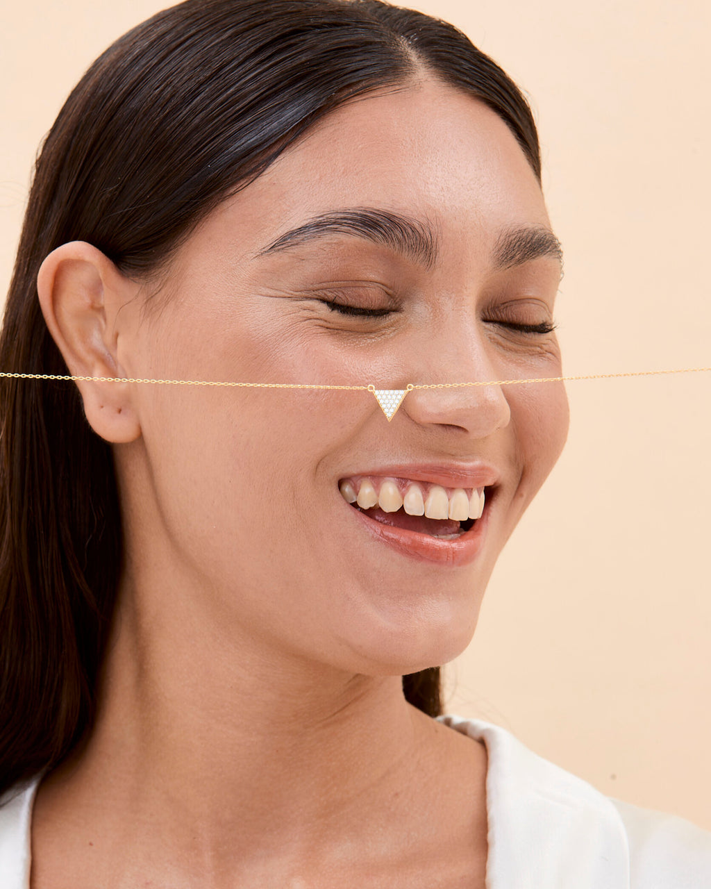 Delicate Triangle Pendant Necklace - Dainty Necklace