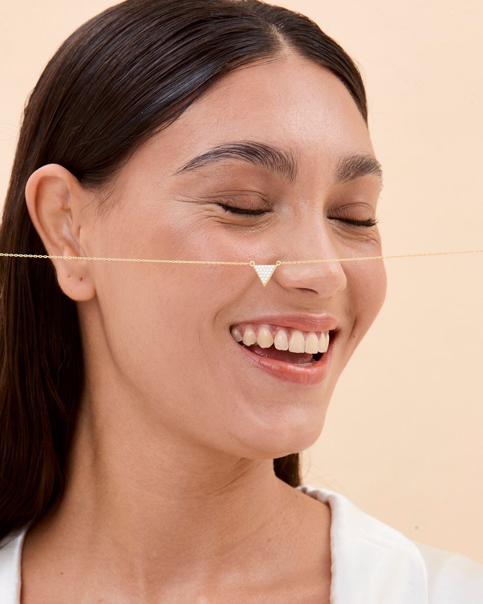 Delicate Triangle Pendant Necklace - Dainty Necklace