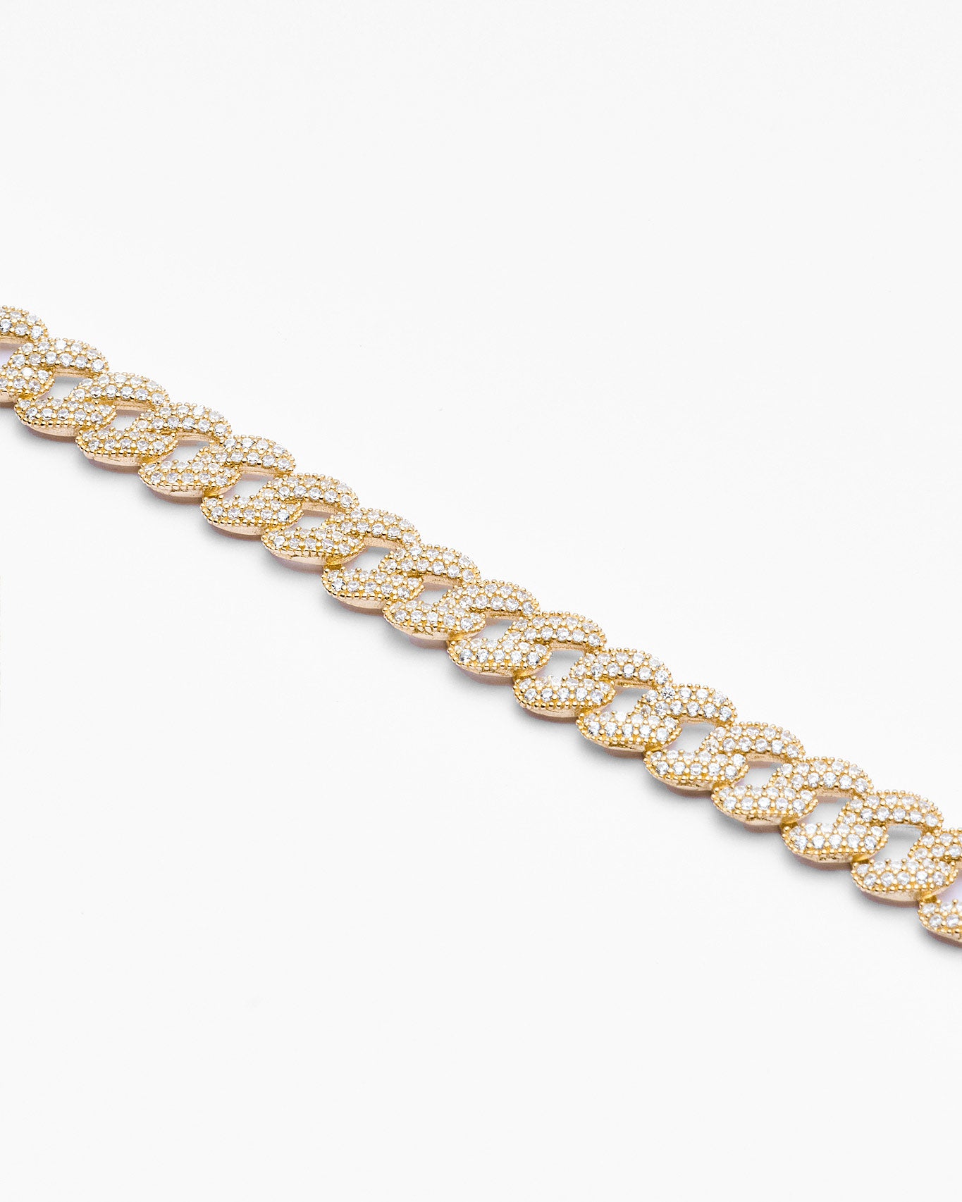 Iced Out Cuban Link Chain Necklace - 18k Gold Vermeil