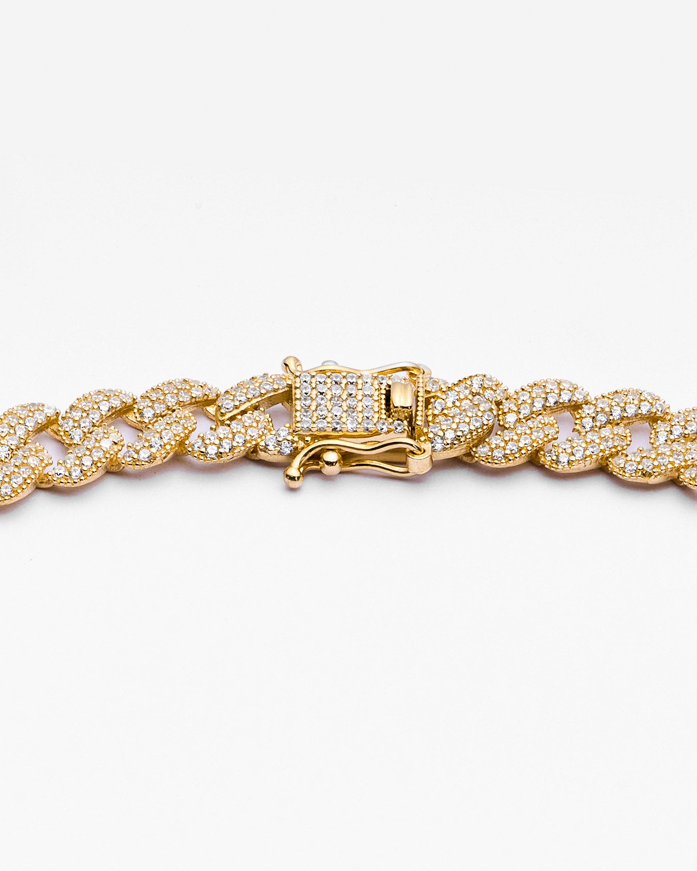 Iced Out Cuban Link Chain Necklace - 18k Gold Vermeil