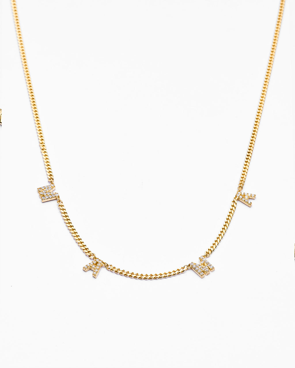 MAMA Letter Necklace with Curb Chain - 18k Gold Vermeil