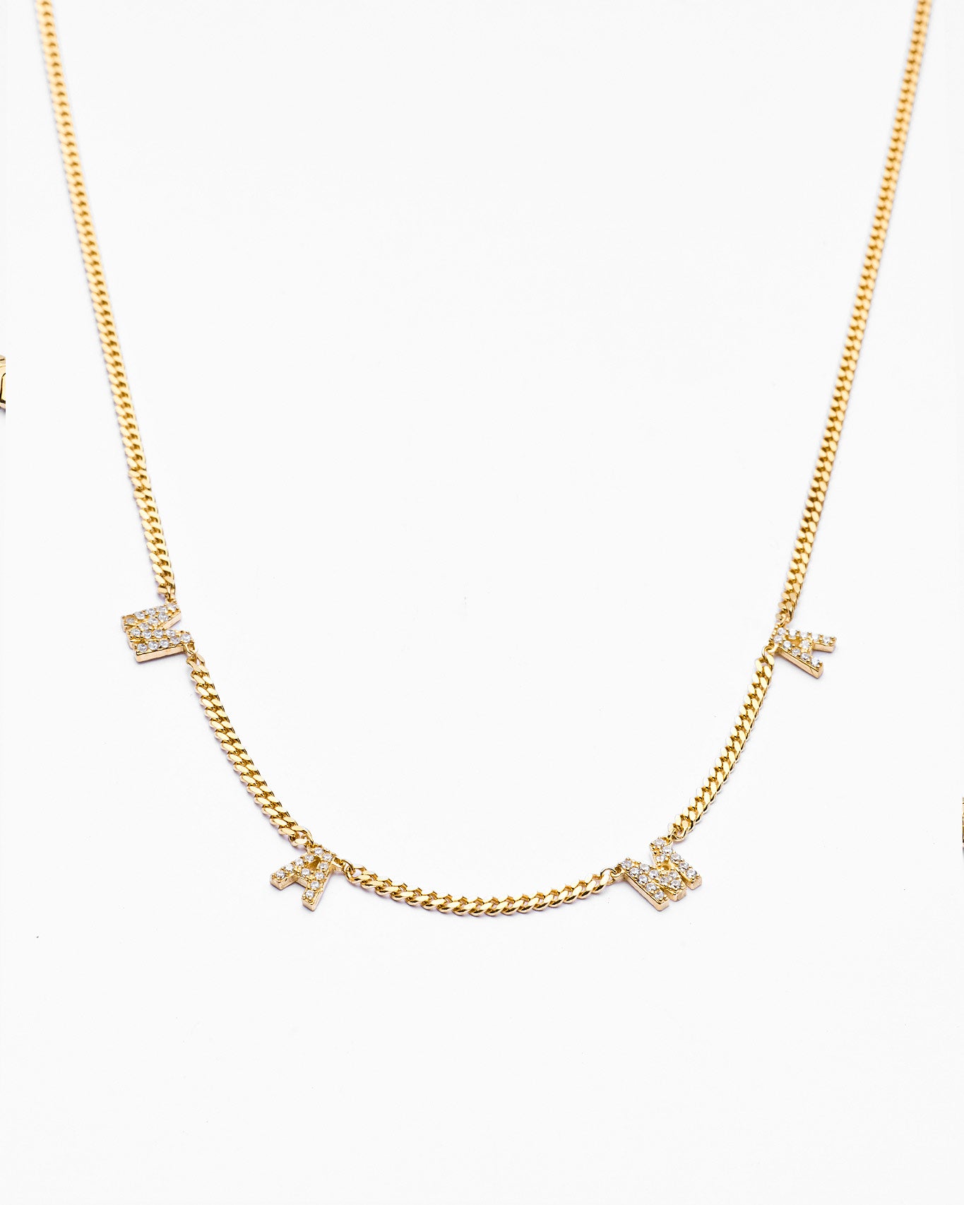 MAMA Letter Necklace with Curb Chain - 18k Gold Vermeil