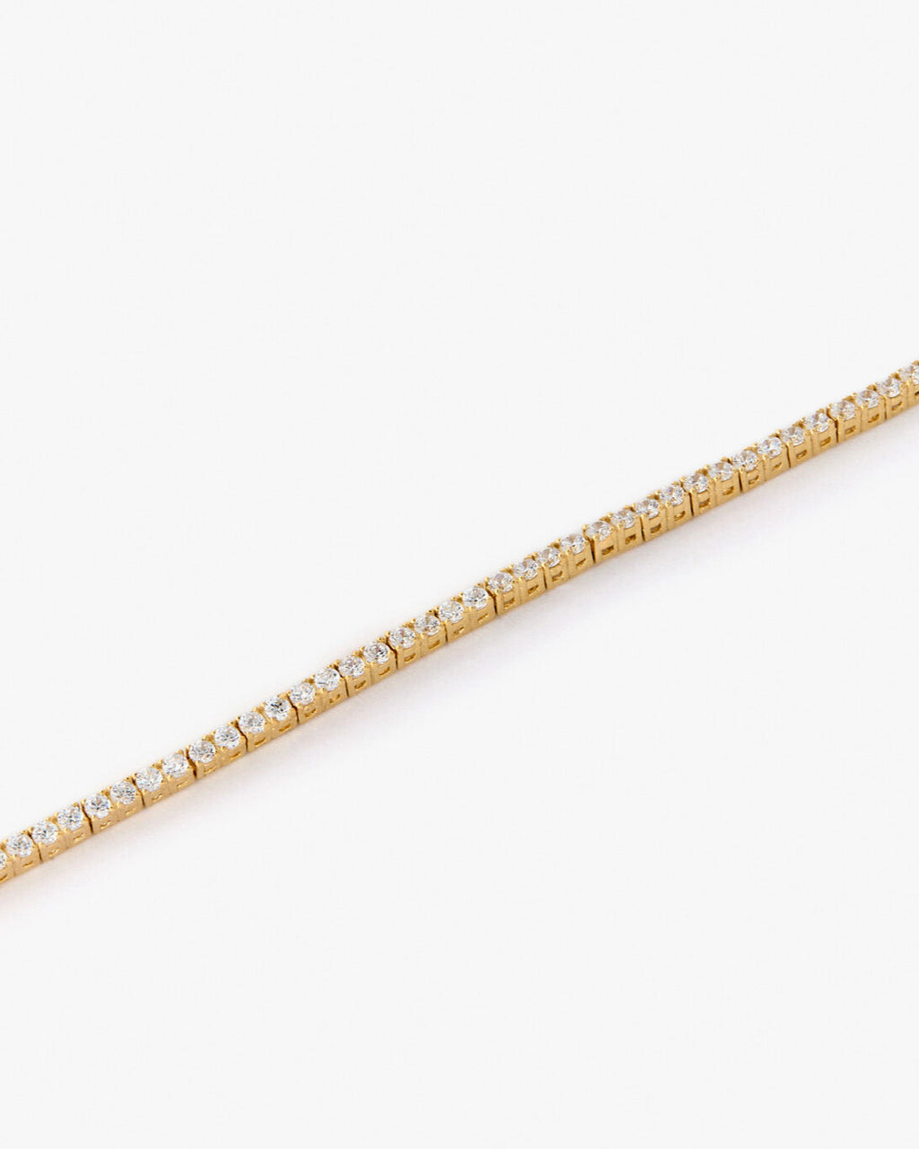 Cubic Zirconia 2mm Tennis Bracelet Classic Elegance - 18k Gold Vermeil