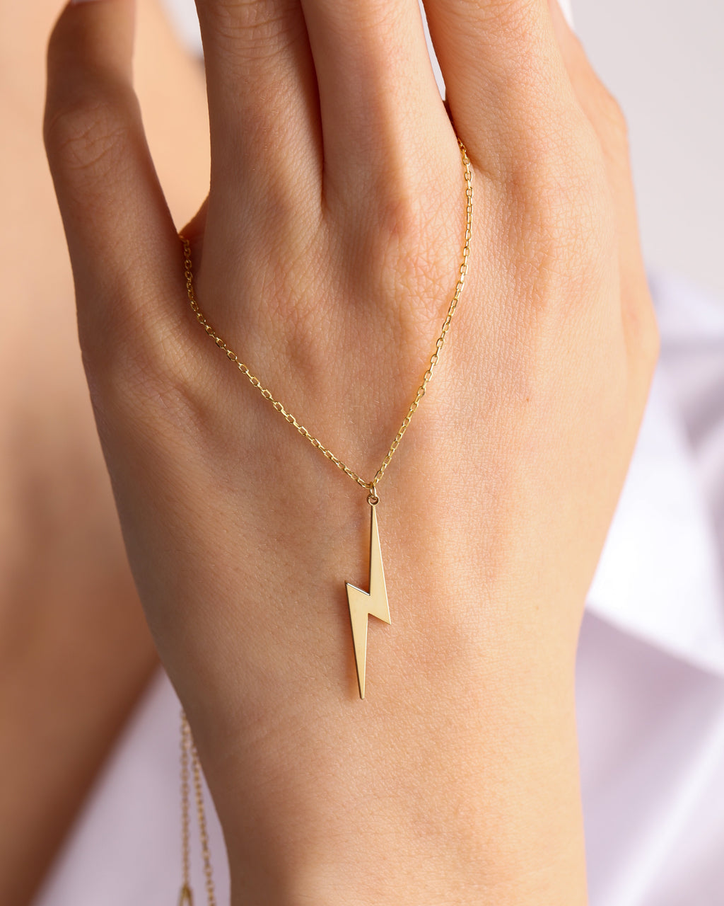 Lightning Necklace - Gold, Rose Gold, or Silver Pendant Chain - Gift for Her - 925k Sterling Silver