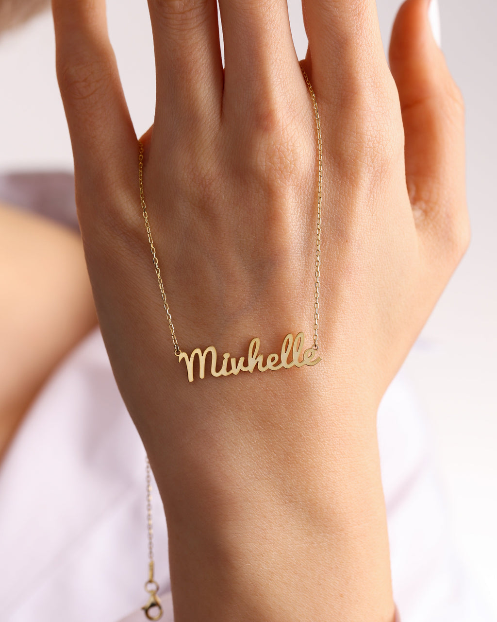 Custom Name Necklace, Personalized Gold Name Jewelry - 925k Sterling Silver