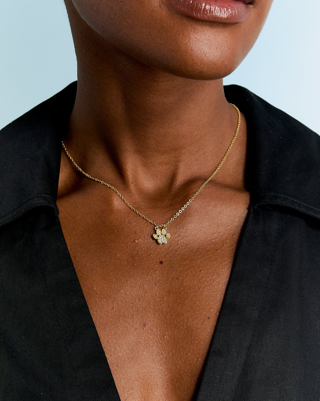 Gold Paw Print Necklace - 18k Gold Vermeil