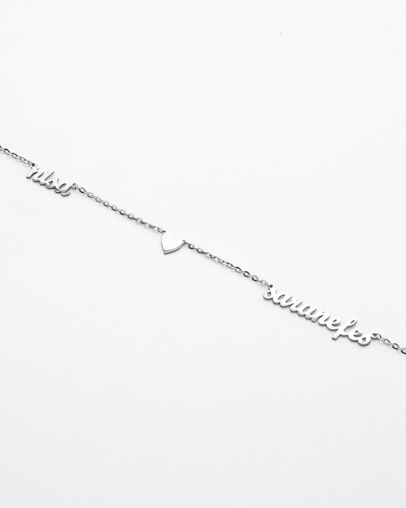 Personalized Two Name Necklace - 925k Sterling Silver