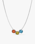 Round Cut Birthstone Charm Necklace