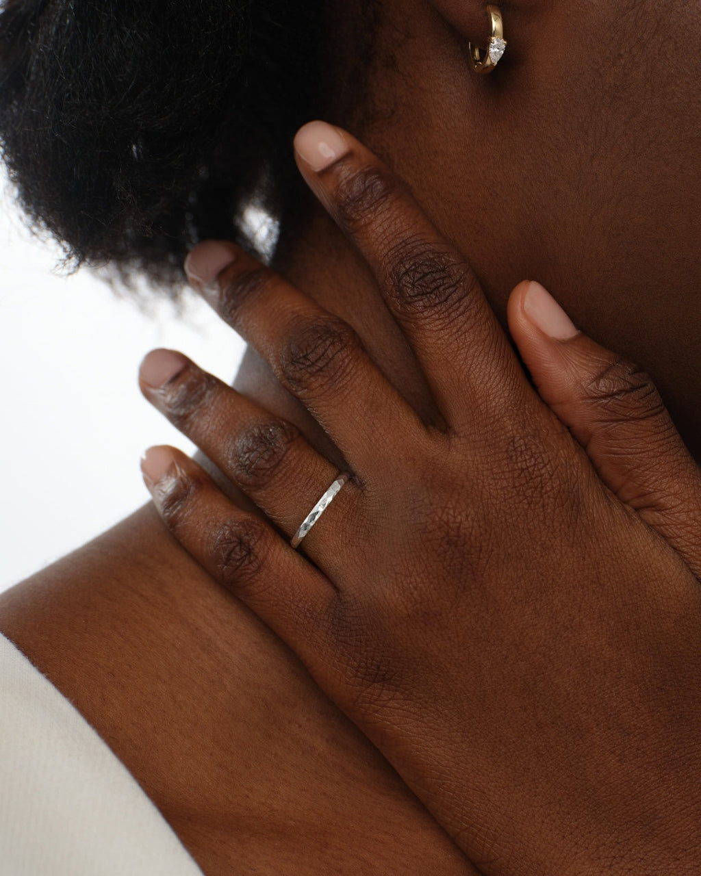 2mm Hammered Dome Wedding Band